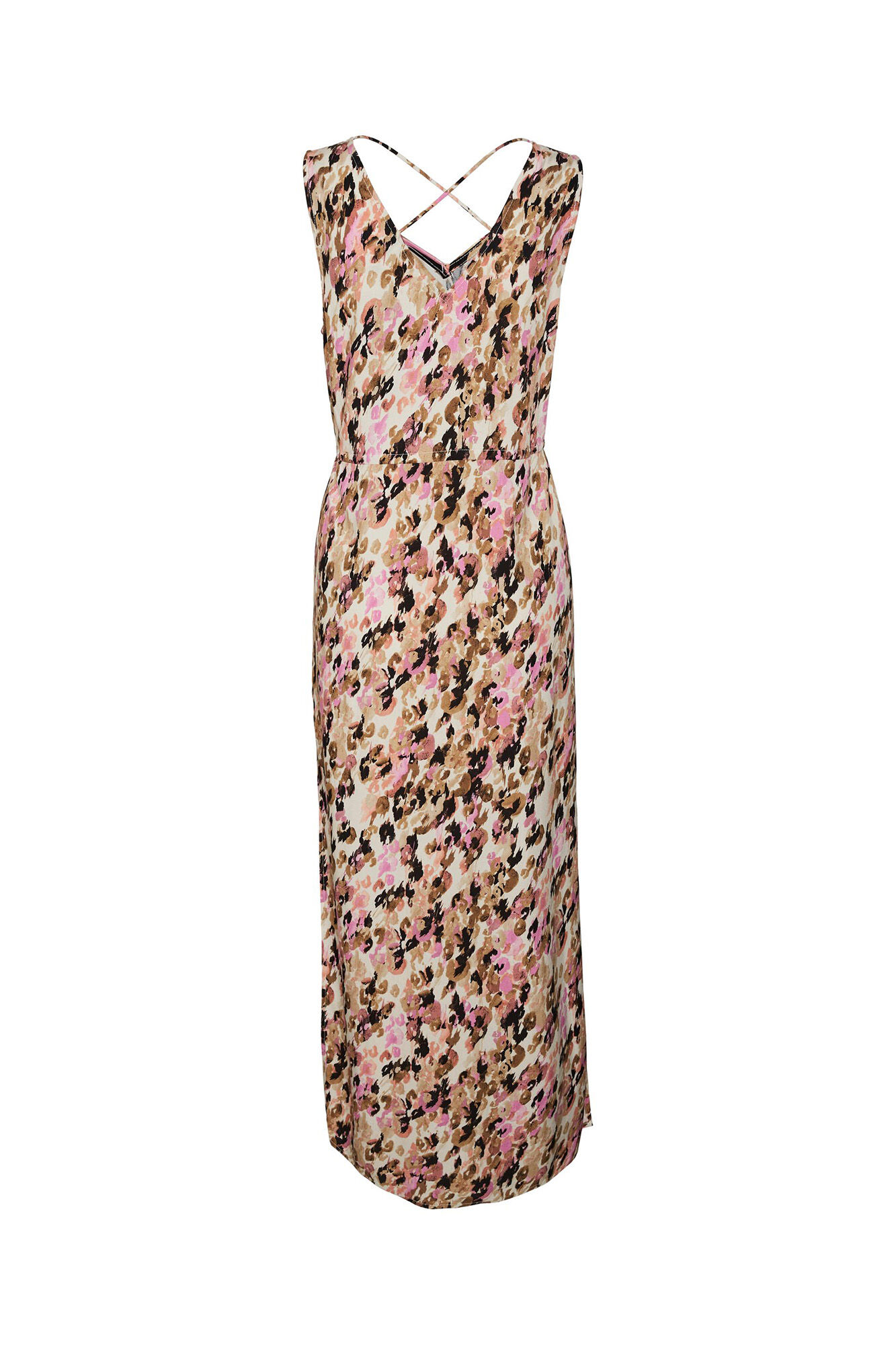 Vestido maxi sem mangas - Marrom