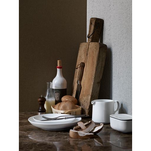 Royal Copenhagen Hvid Riflet Moderne Tallerken, Hvid, Ø25 cm