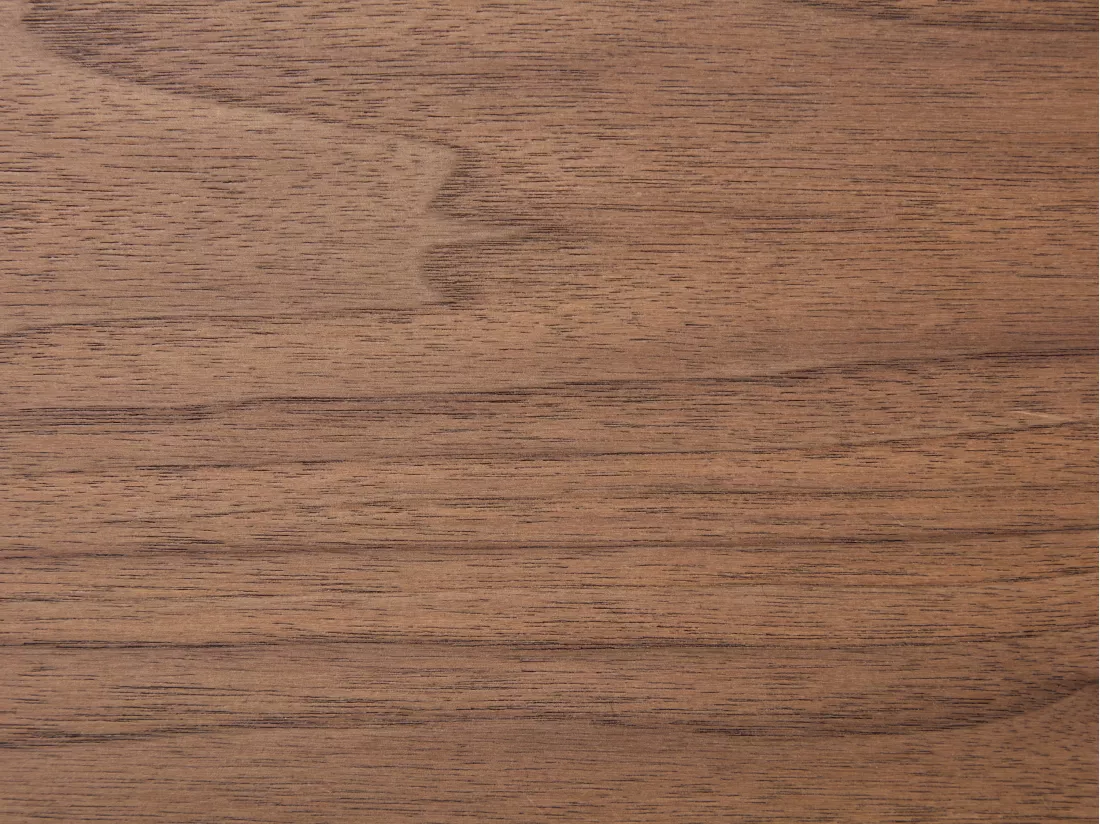 Buffet avec 2 portes et 3 tiroirs placage noyer et métal - Naturel foncé et Noir - ZINORI