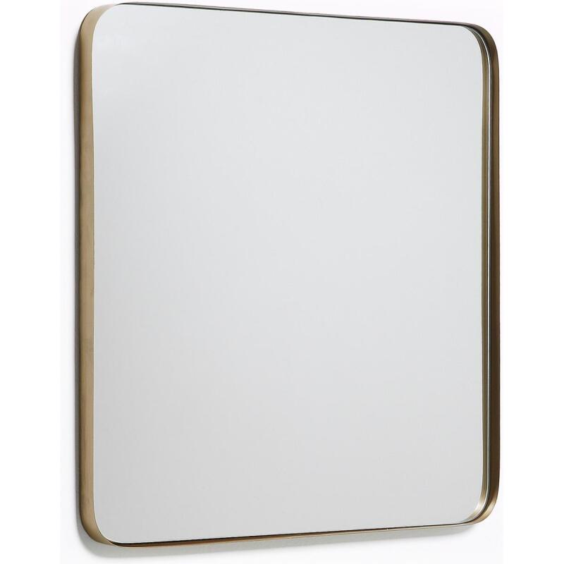 Miroir mural Marco métal doré 60 x 60 cm