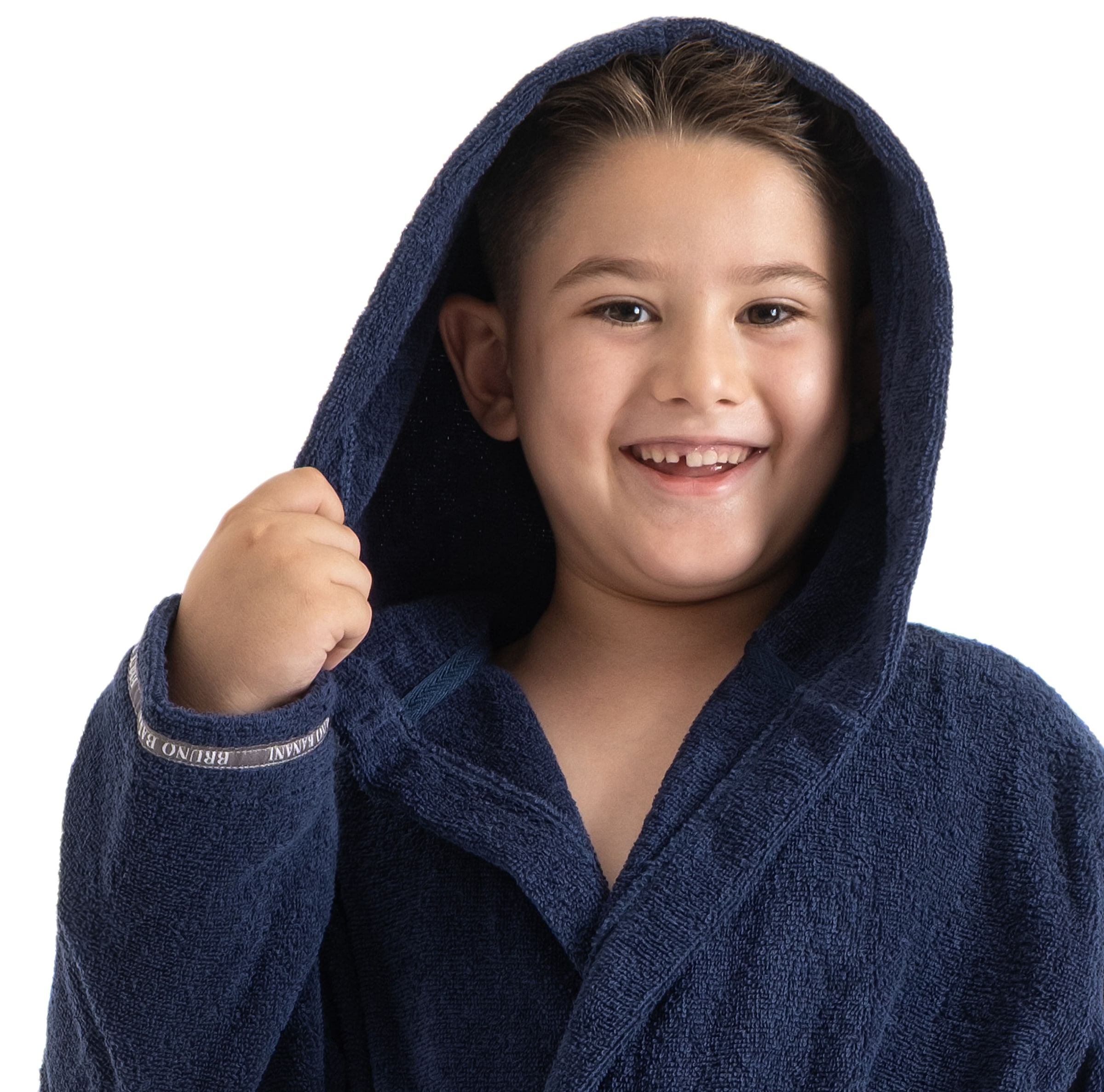 Bruno Banani Kinderbademantel »Danny, Ideal für Zuhause, Schwimmbad oder im Urlaub«, 1 Stk. mit Logostreifen, aus 100% Baumwolle