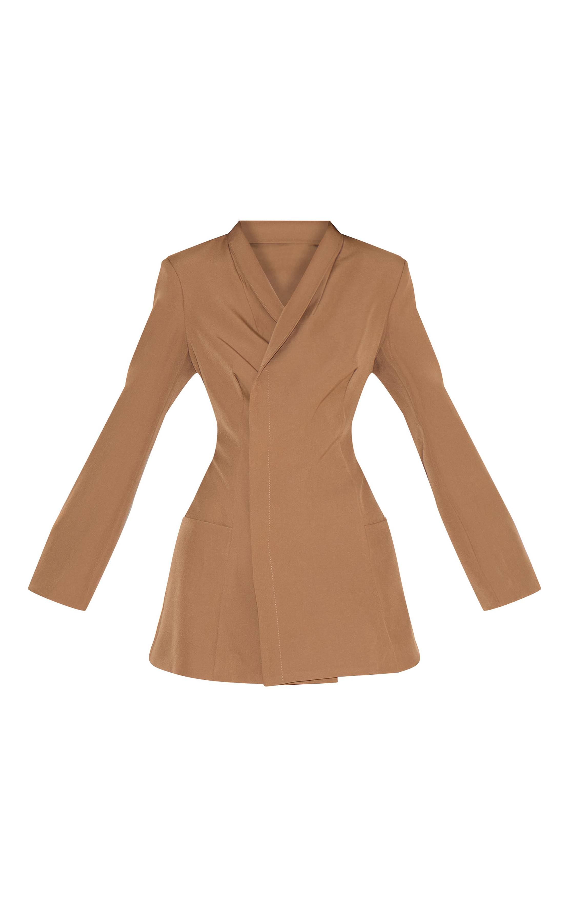 Champignon Robe Blazer Tissée Sans Col