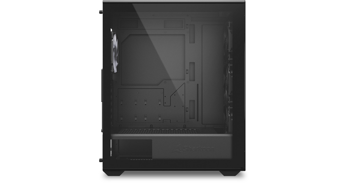 SharkoonVK4 Rainbow midi tower behuizing  (Zwart | 2x USB-A | RGB | Tempered Glass)