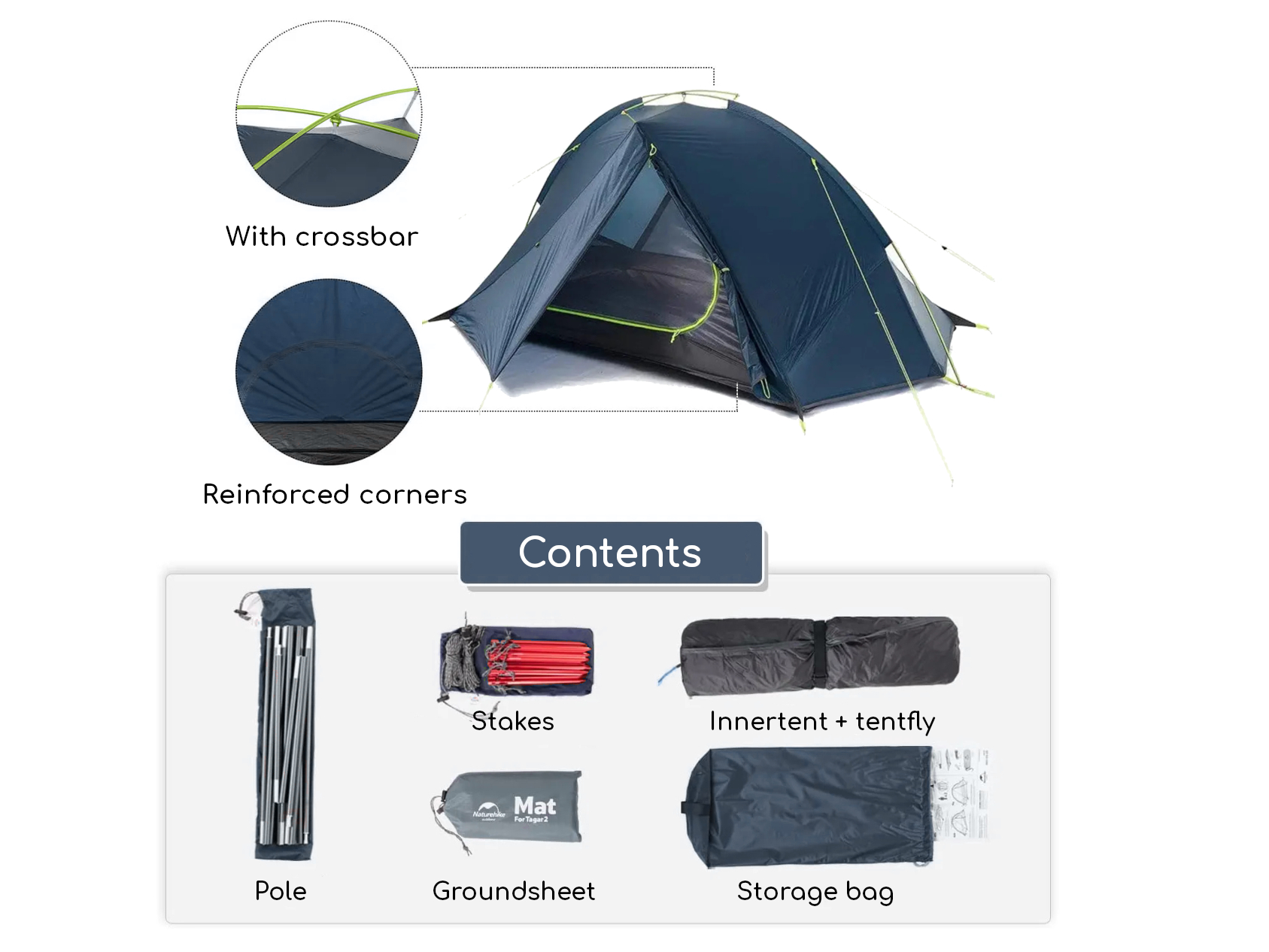Naturehike Tagar 1-persoons tent - Blue