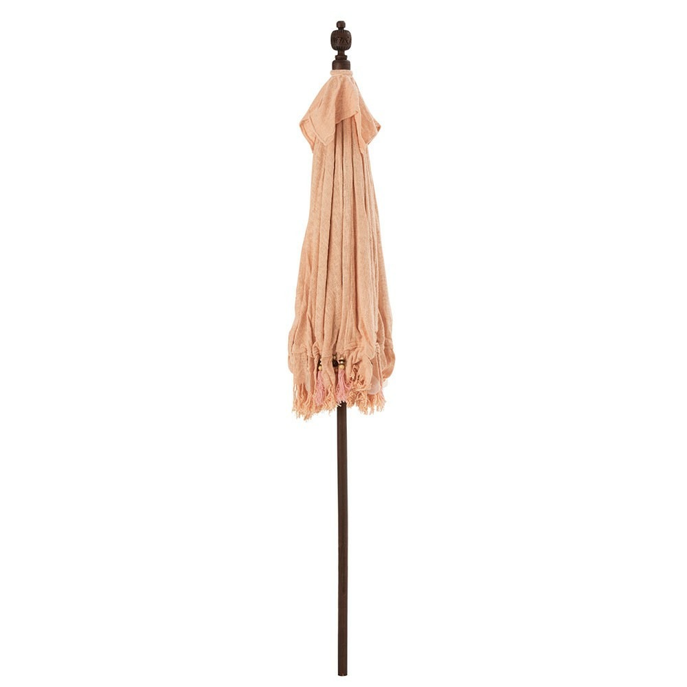 Parasol + pied floches/coquillages peche bois marron fonce l