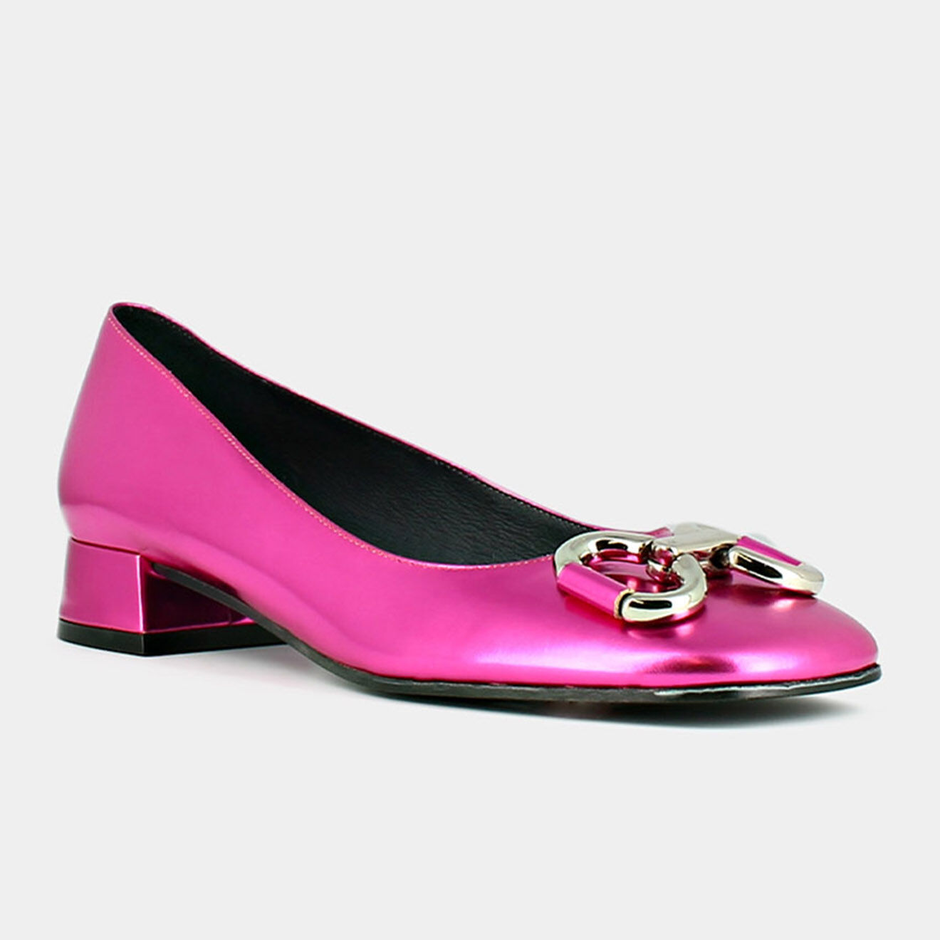 Jonak Ballerines en Cuir metallisé Doston fuchsia