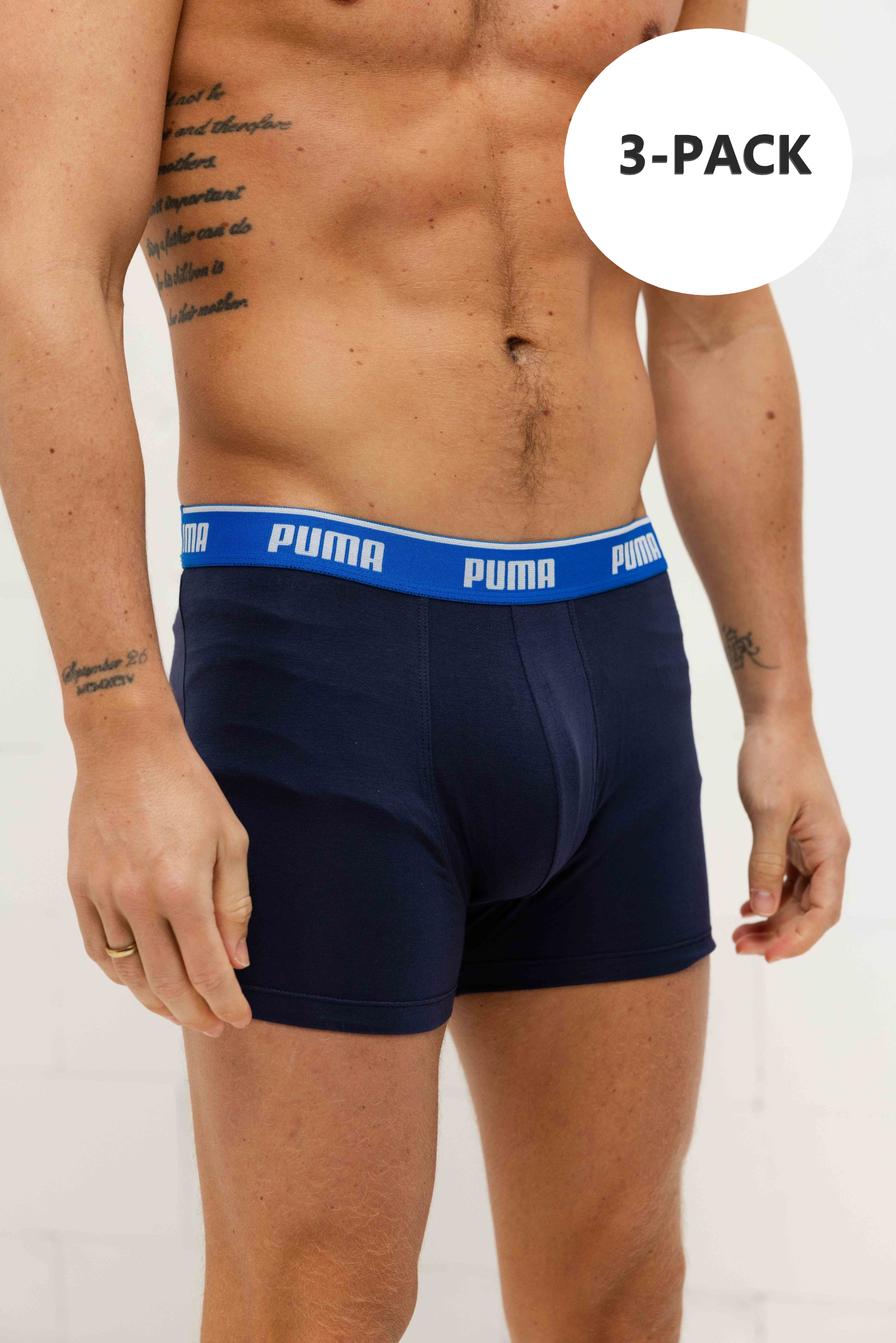 Puma Everyday Basic Boxershort Heren 3-Pack Blauw Combi