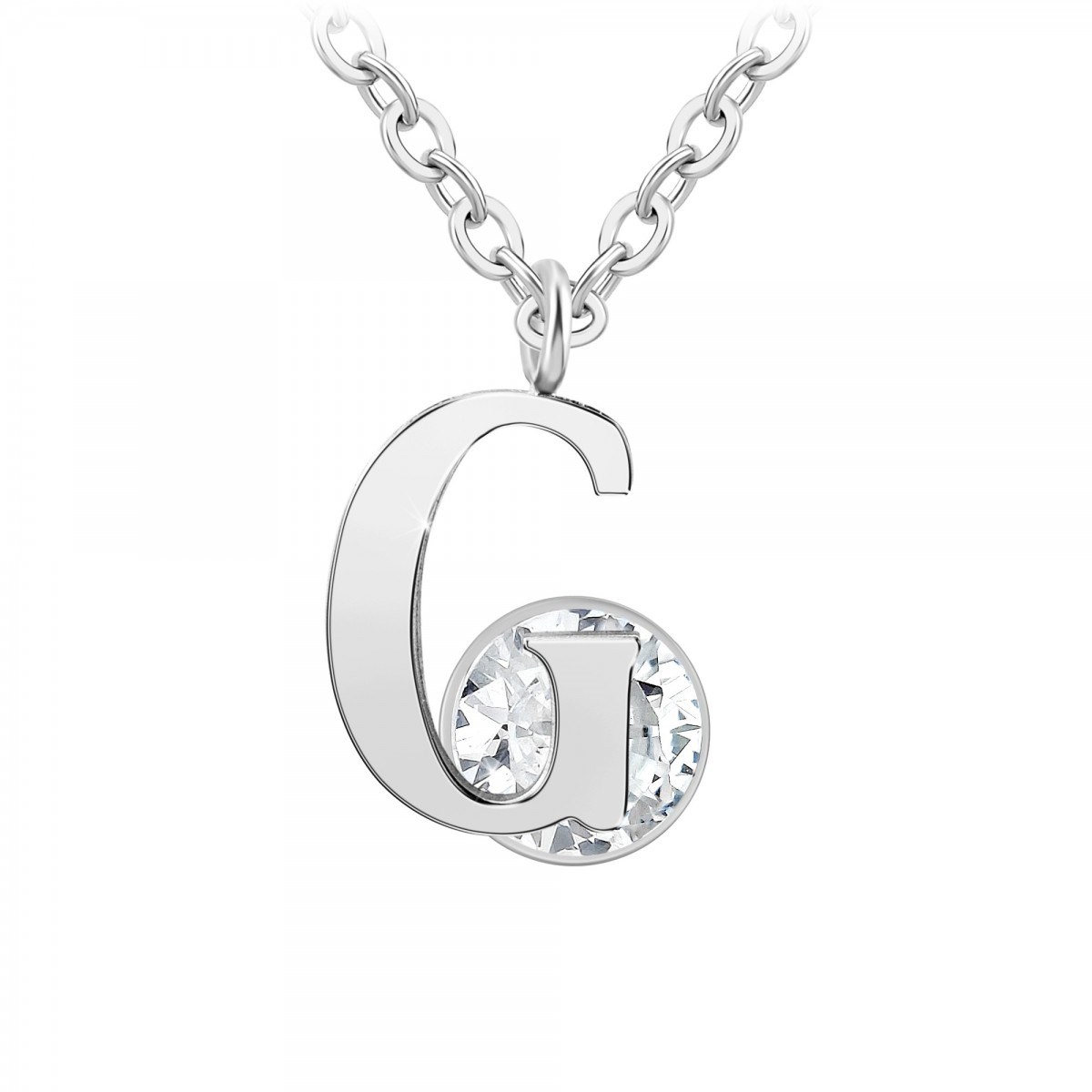 Collier alphabet lettre G SC Crystal orné d'un Zirconium