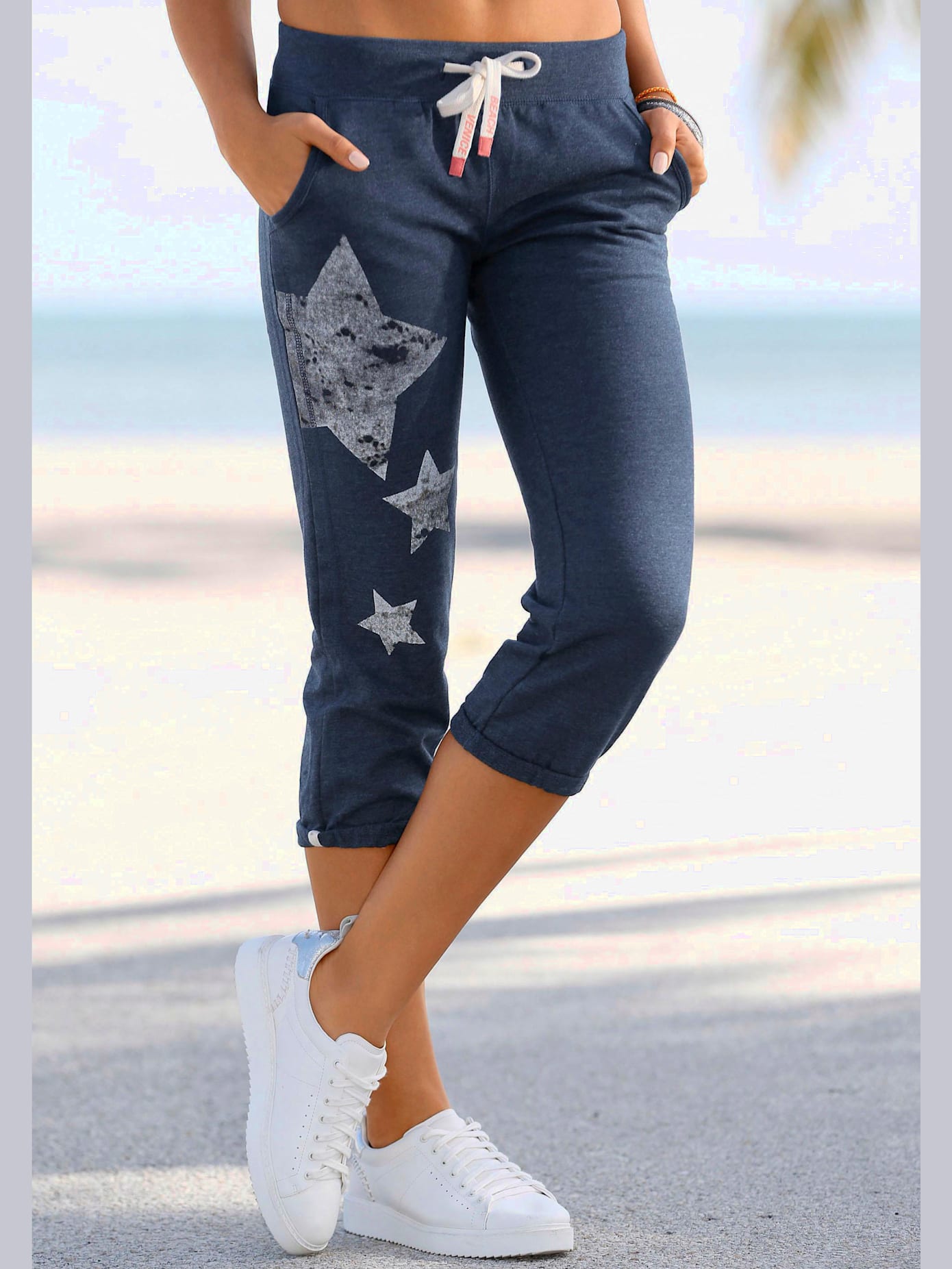 Pantalon molletonné aspect usé légèrement délavé