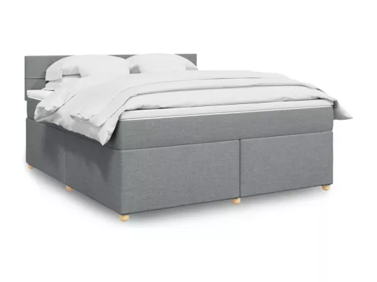 Sommier à lattes de lit avec matelas Gris clair 180x200cm Tissu