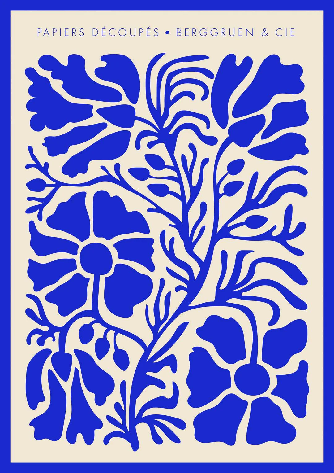 Blumen Blau Papiers Découpés Kunstausstellung