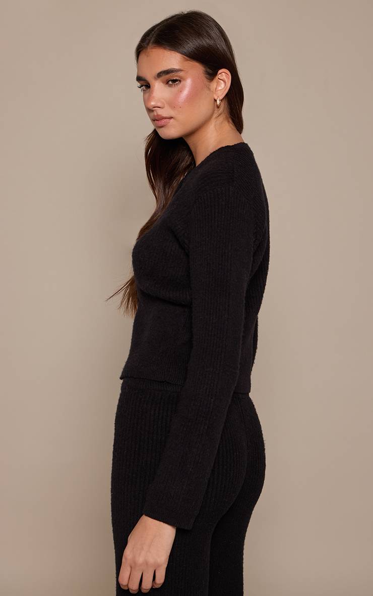 Noir Cardigan À Taille Cintrée