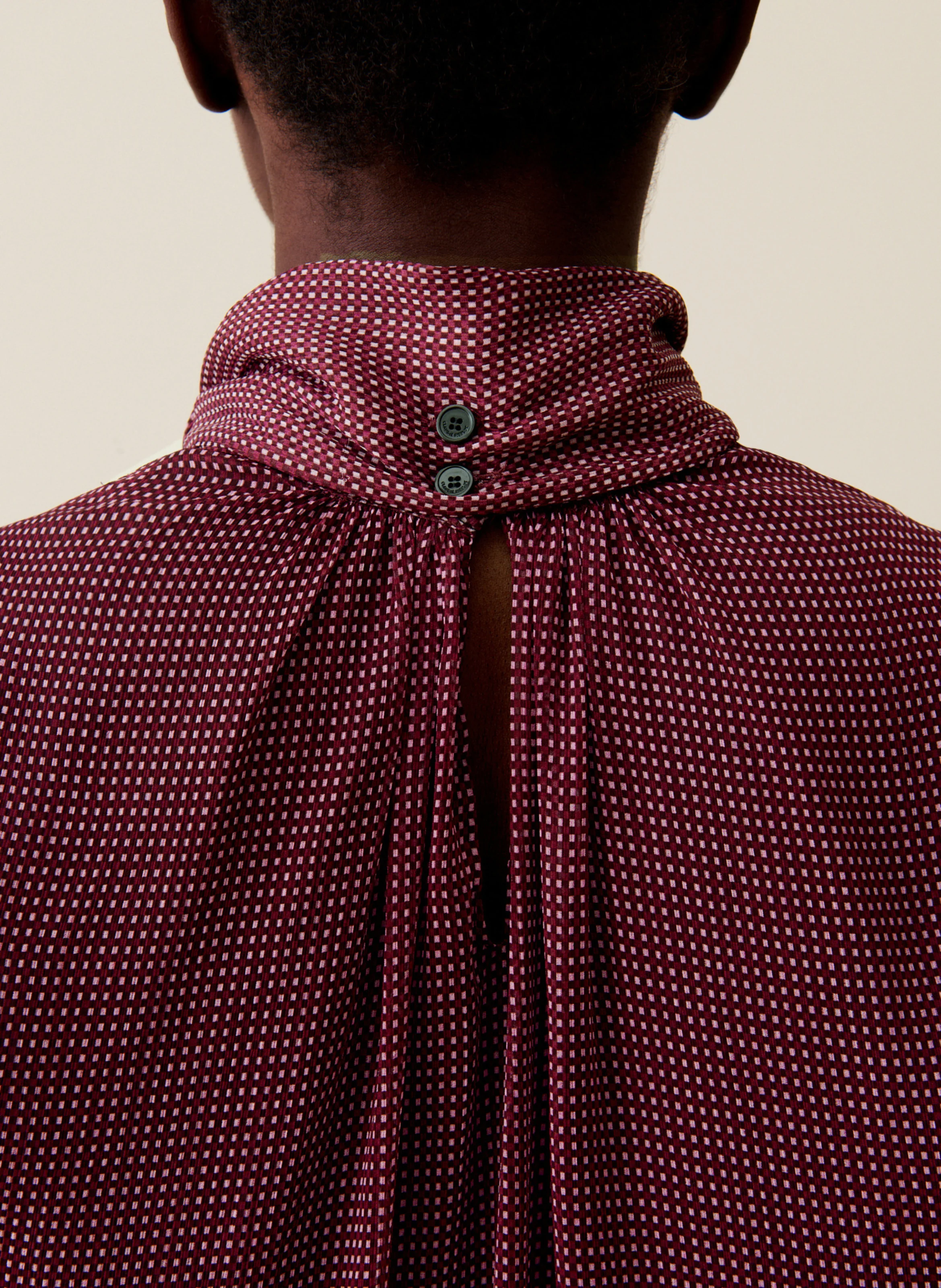 Blouse à col lavallière | Rose