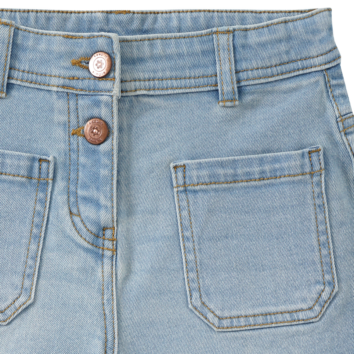 Mädchen Jeansshorts mit verstellbarem Bund hellblau