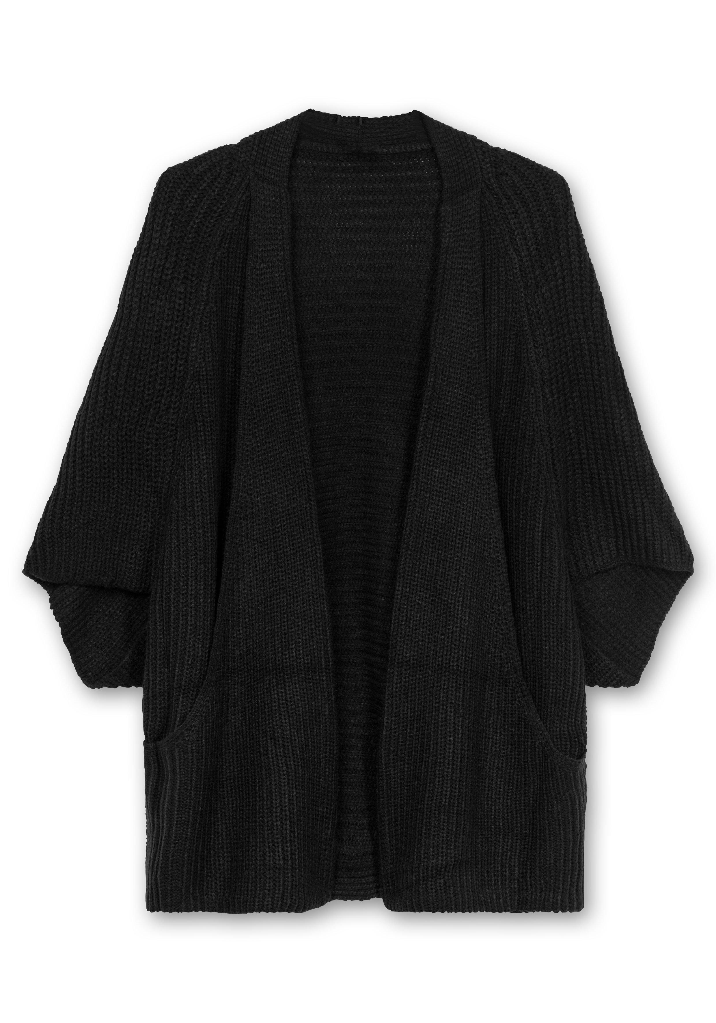 Strickjacke in offener Form, mit verkürztem Ärmel