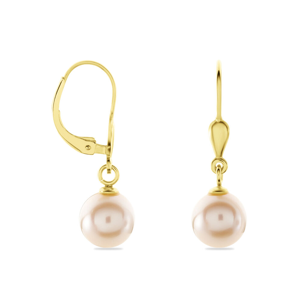 Boucles D'oreilles Pendantes Cecilius Or Jaune Perle De Culture