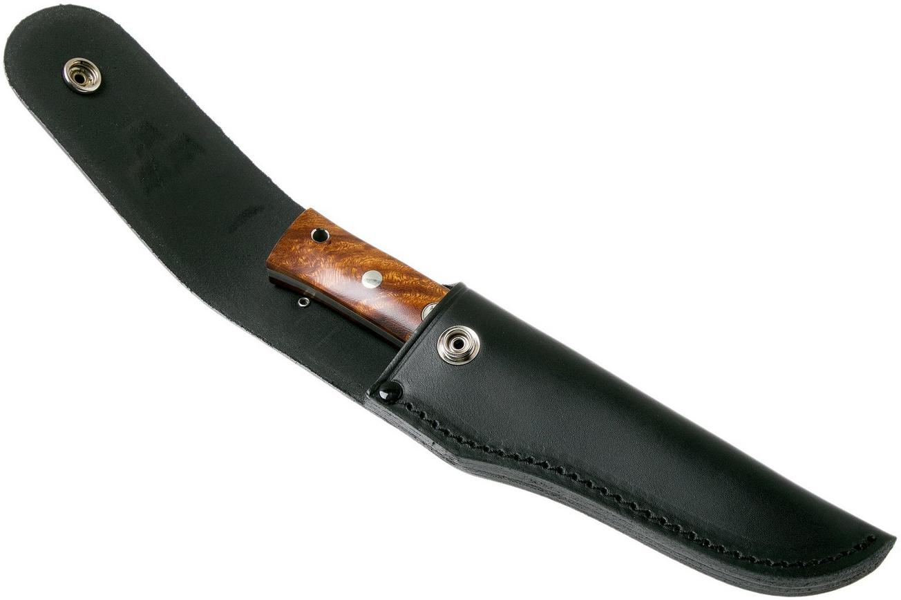Fallkniven TK1 Drie Kronen, Desert Ironwood,  lederen schede