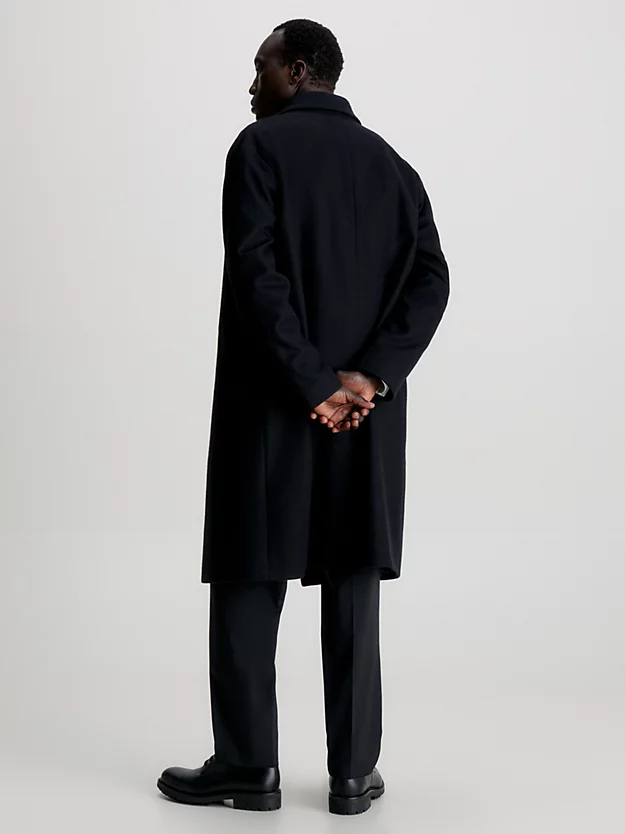Casaco de lã e cashmere com abotoamento duplo
