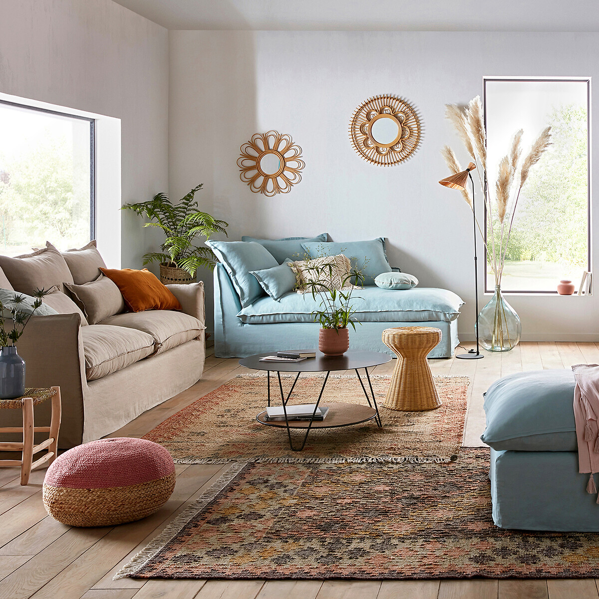 LA REDOUTE INTERIORS<br>Puff bicolor em juta Popayan