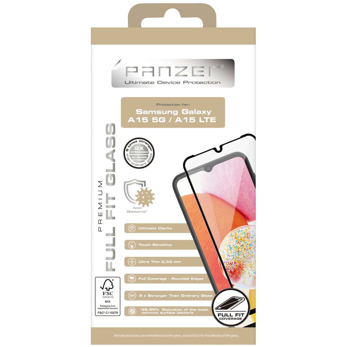 Panzer Full-Fit Samsung Galaxy A15 5G/LTE skjermbeskytter