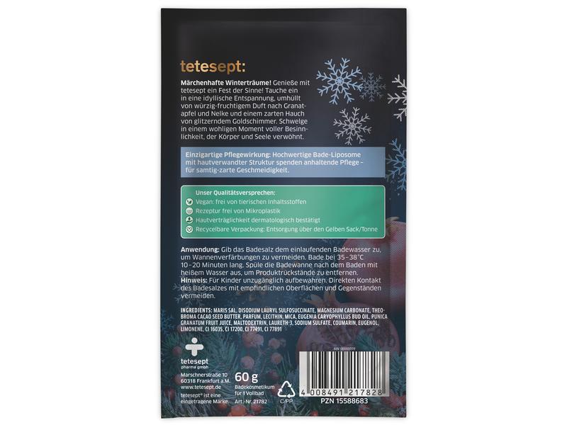 tetesept Pflegeset Winter Wohlfühlmomente Winterliches Badesalz-Set für besondere Kuschelmomente