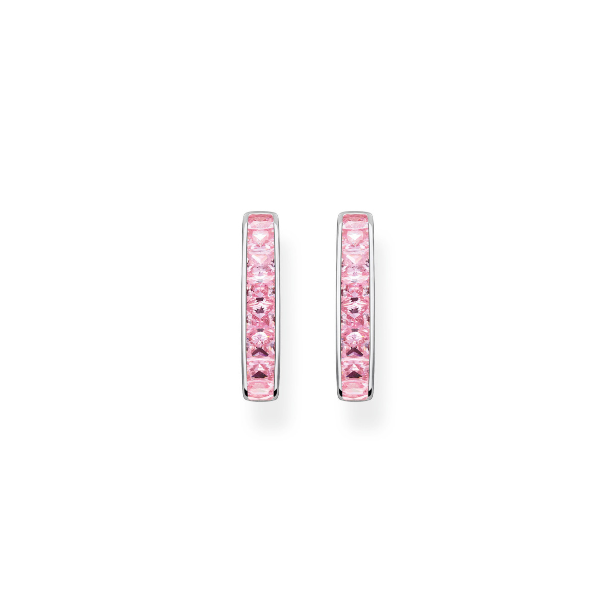 Créoles THOMAS SABO argent 925 pierres roses.