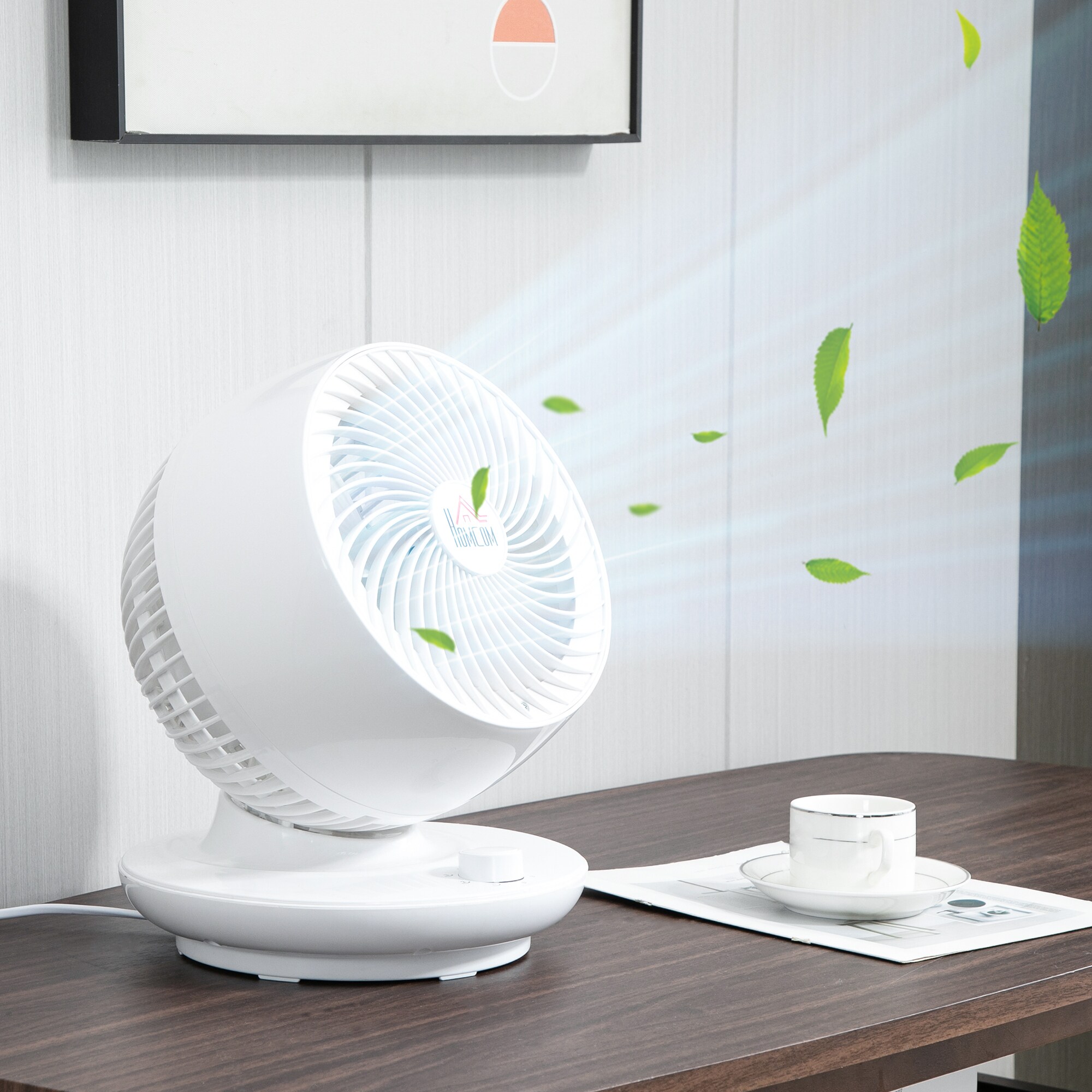 HOMCOM Standventilator mit 3 Geschwindigkeiten weiß 27L x 27B x 34H cm