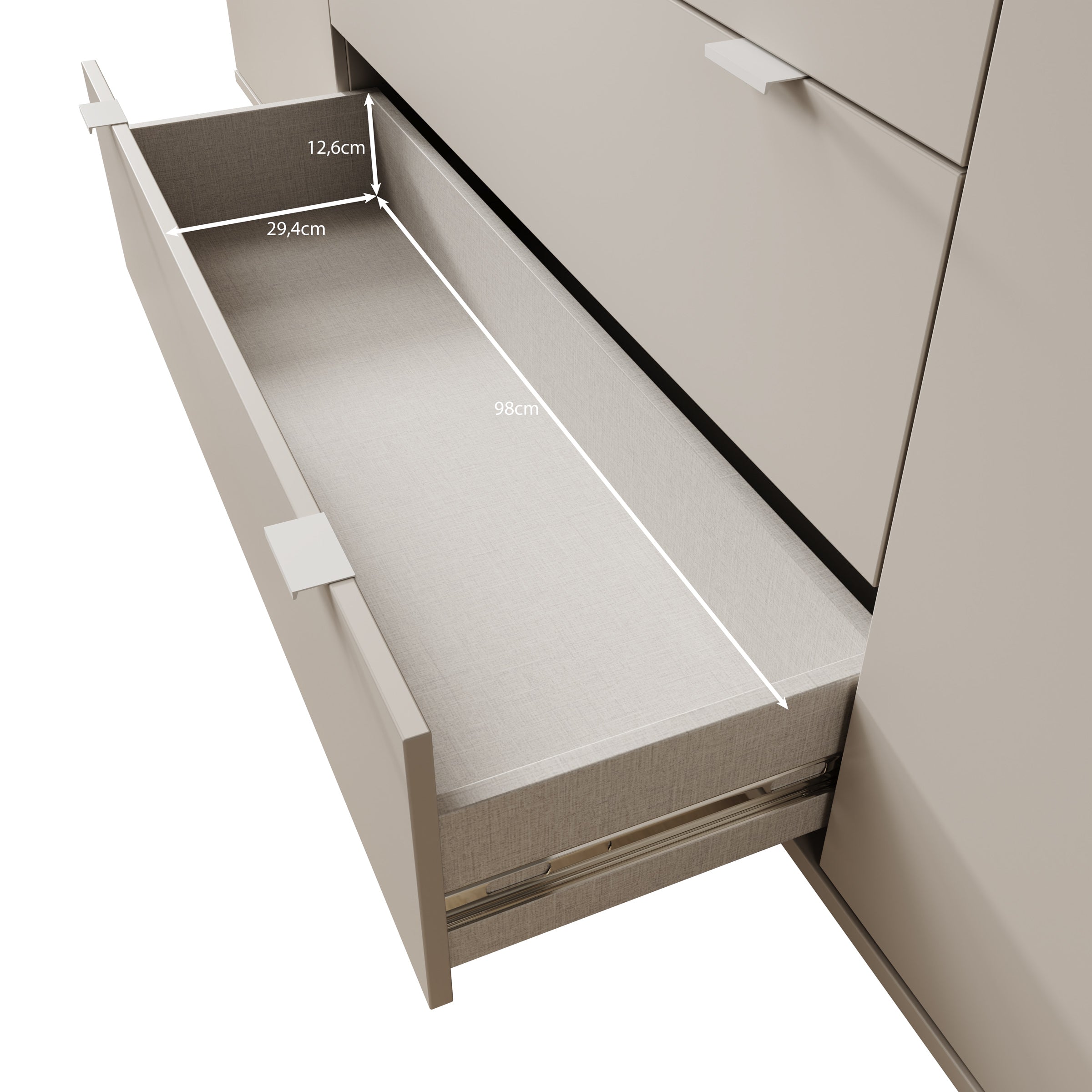 Galeno - Dressoir - Beige - 225x41x86 cm
