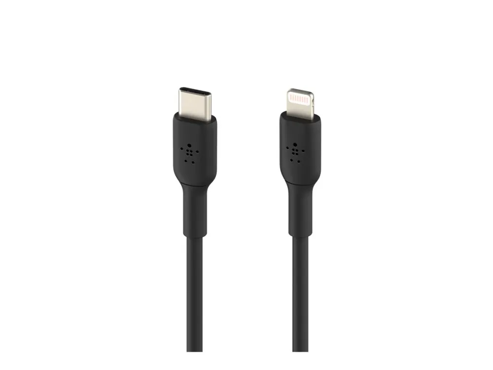 Belkin BoostCharge - Lightning-kabel - 24 pin USB-C han til Lightning han - 1 m - sort - USB Power Delivery (18 W)