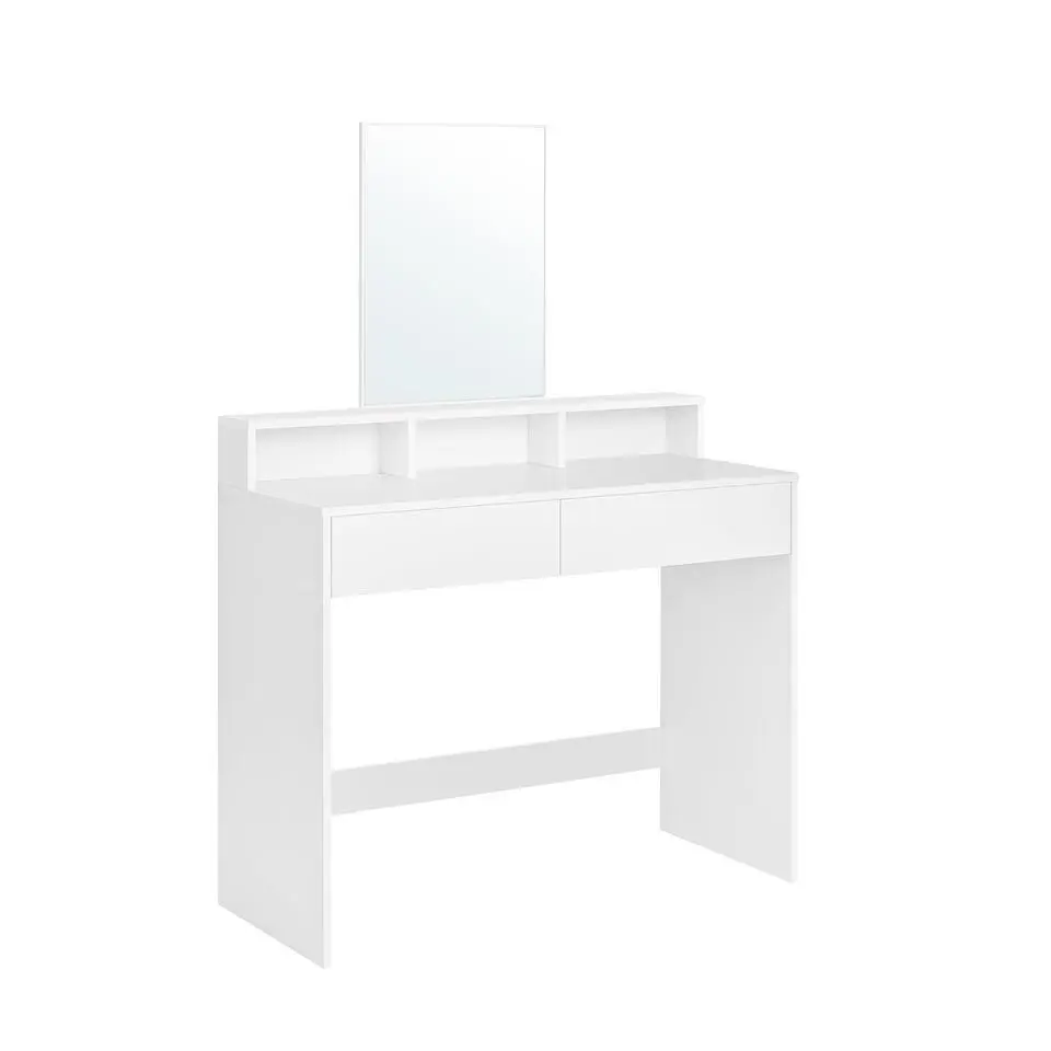 Furnihaus Kaptafel met rechthoekige spiegel en 2 lades, cosmetische tafel
