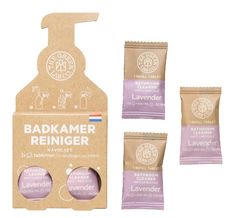 The Green Lab Co Navul Badkamerreiniger Tabletten Lavendel 3 Stuks