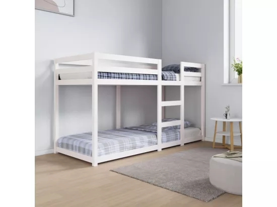 Lit superposé Blanc 75x190 cm Bois de pin massif