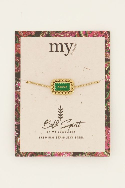 Bold Spirit armband groene amour bedel