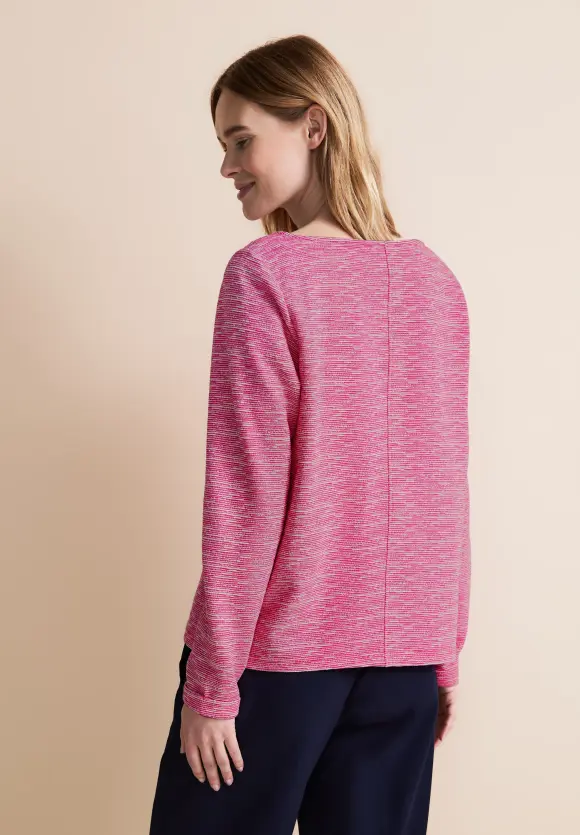 Struktur Langarmshirt - cozy pink