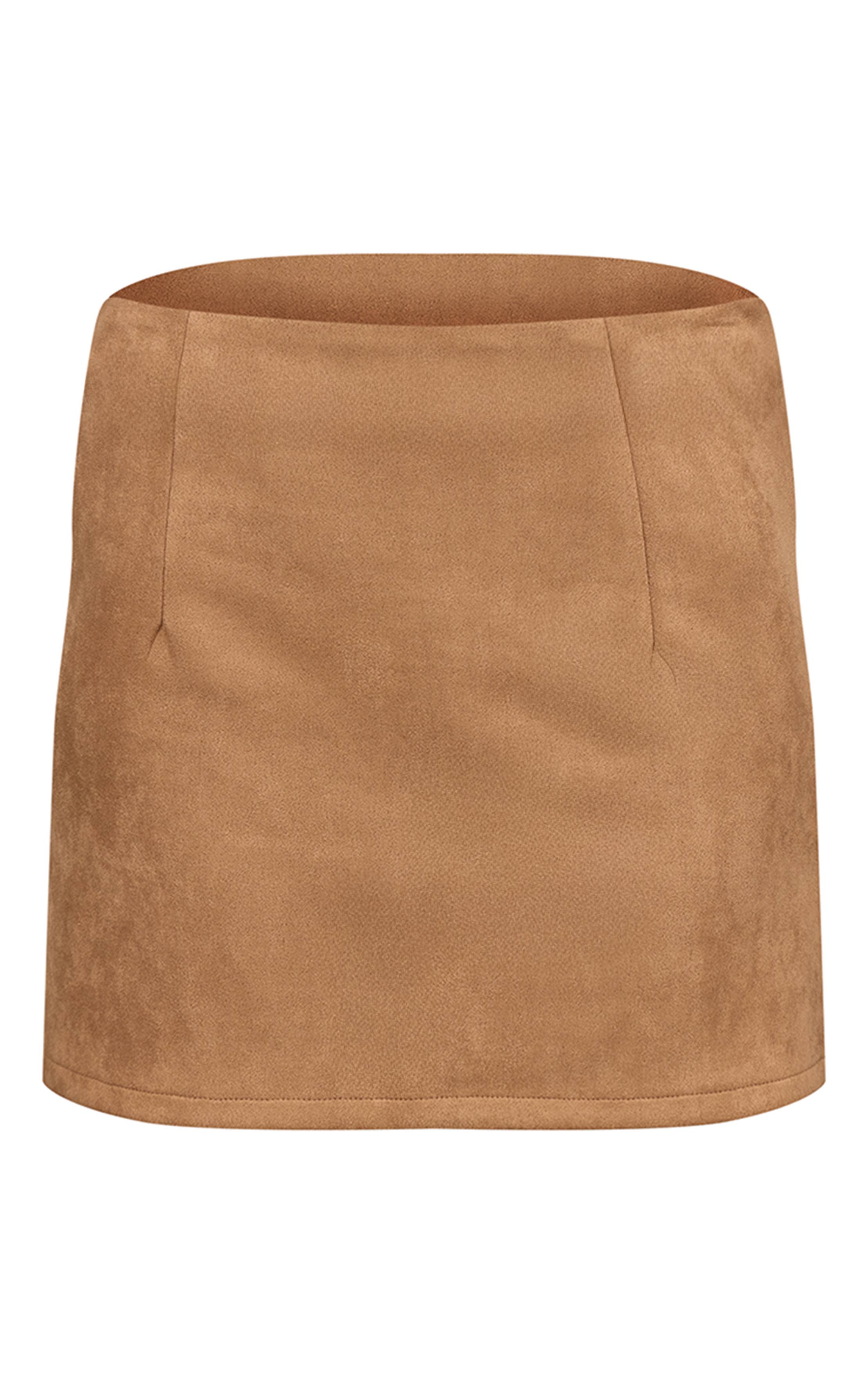 Sable Jupe Mini Taille Mi-haute En Synthétique Coordonnée