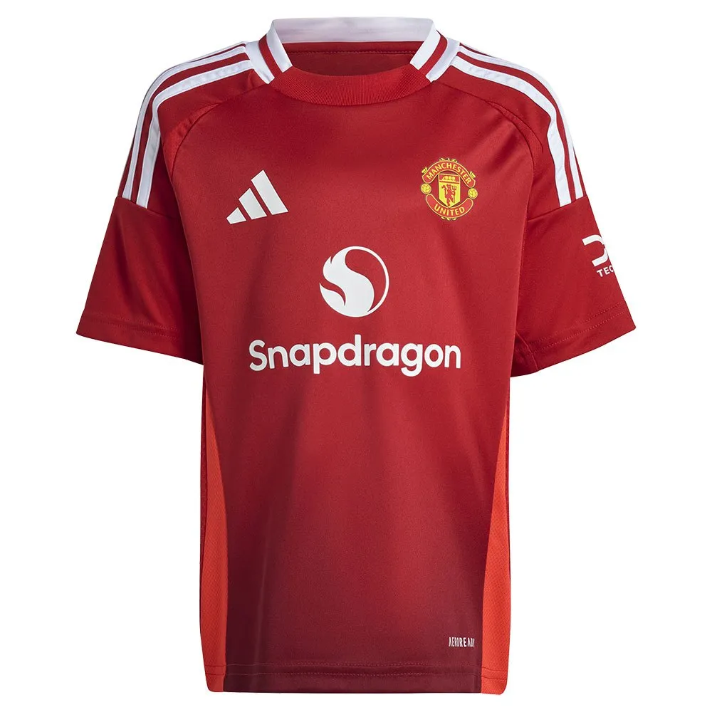 uniforme infantil adidas Manchester United 24/25 para jogos em casa