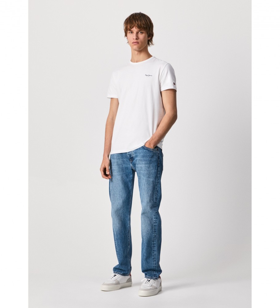 Camiseta básica original Pepe Jeans, tamanho 3, branca.