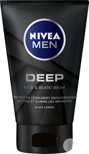 Nivea Deep Nettoyant Visage Et Barbe Au Charbon Noir 100ml