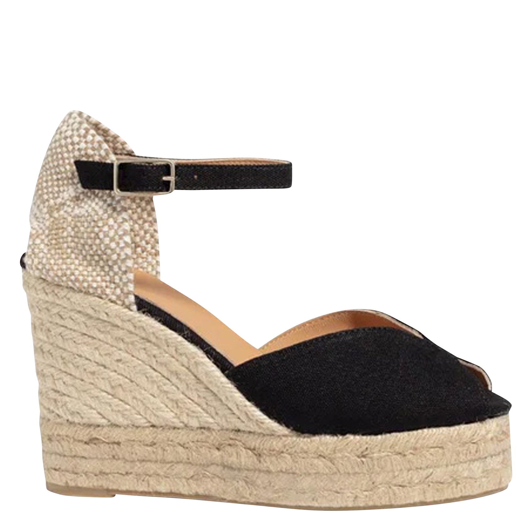 BIANCAED - Espadrilles compensées en coton | Noir