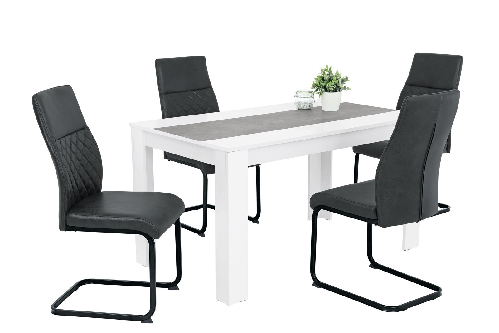 Tisch Lilo Beton-Optik/Weiß 140 x 80 x 76 cm