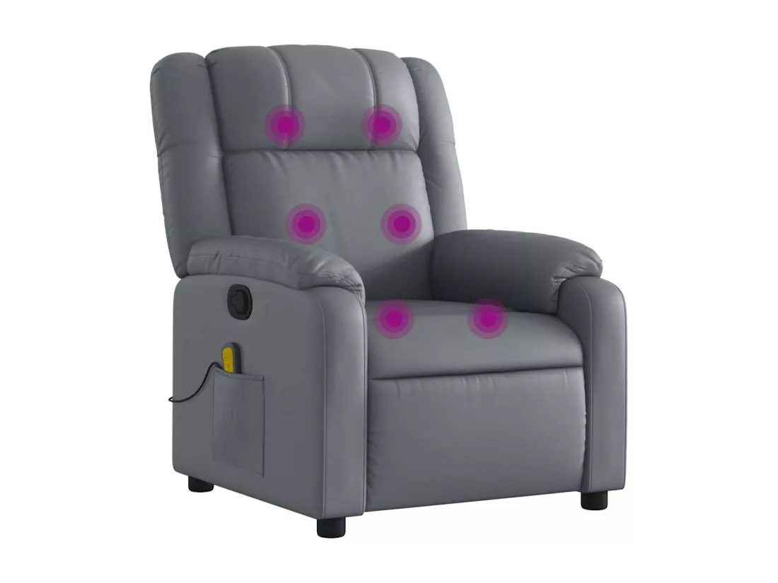 Fauteuil de massage inclinable Gris Similicuir