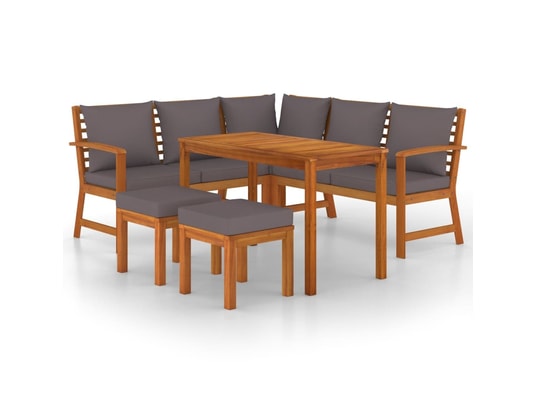 LES TENDANCES - Salon extérieur Salon de jardin-brun-5 places-114.5x60.5x81-491996