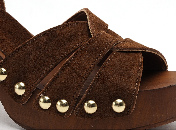 Coco abricot nu pieds talons femme syan marron