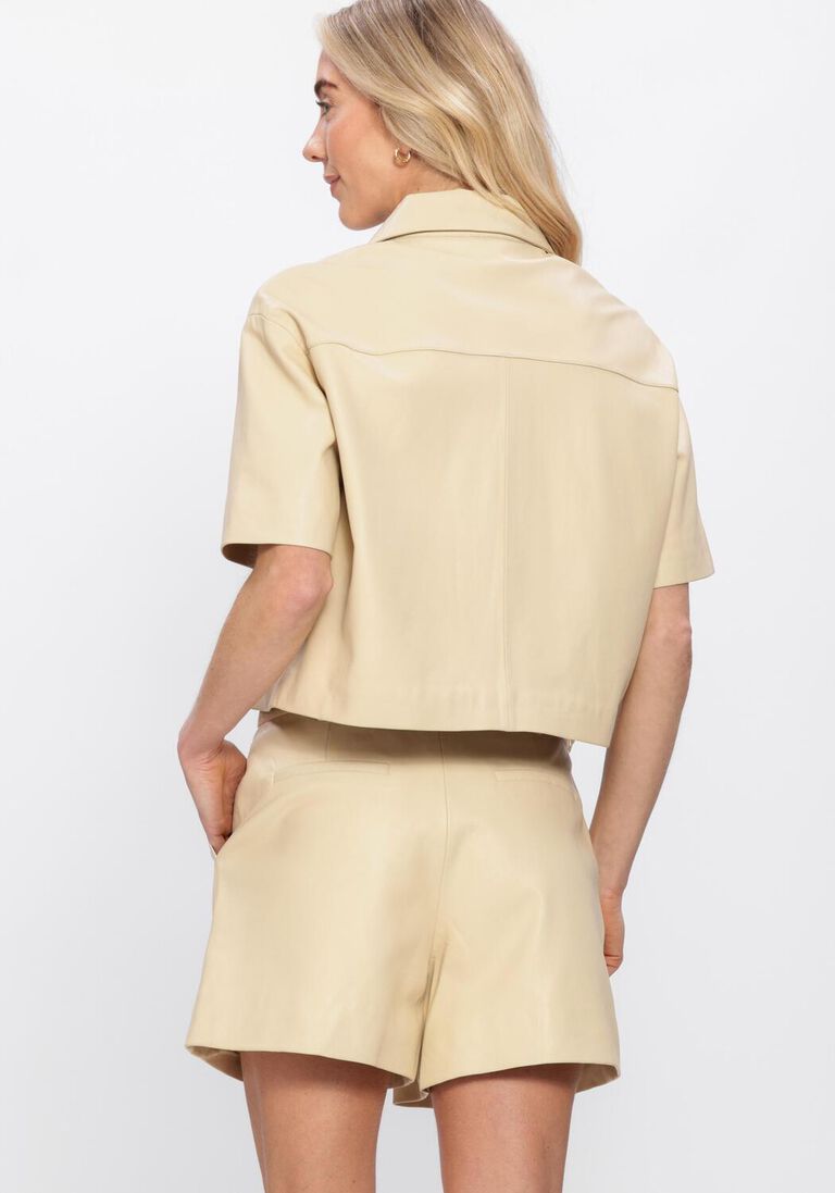 beige studio ar leren jas eveline sheep soft waxed