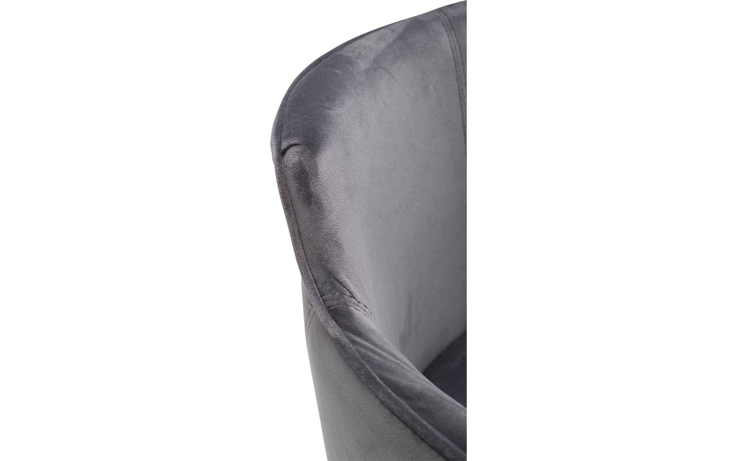 Goossens Barstoel Flamingo, Barstoel met arm - grijs Fluweel met