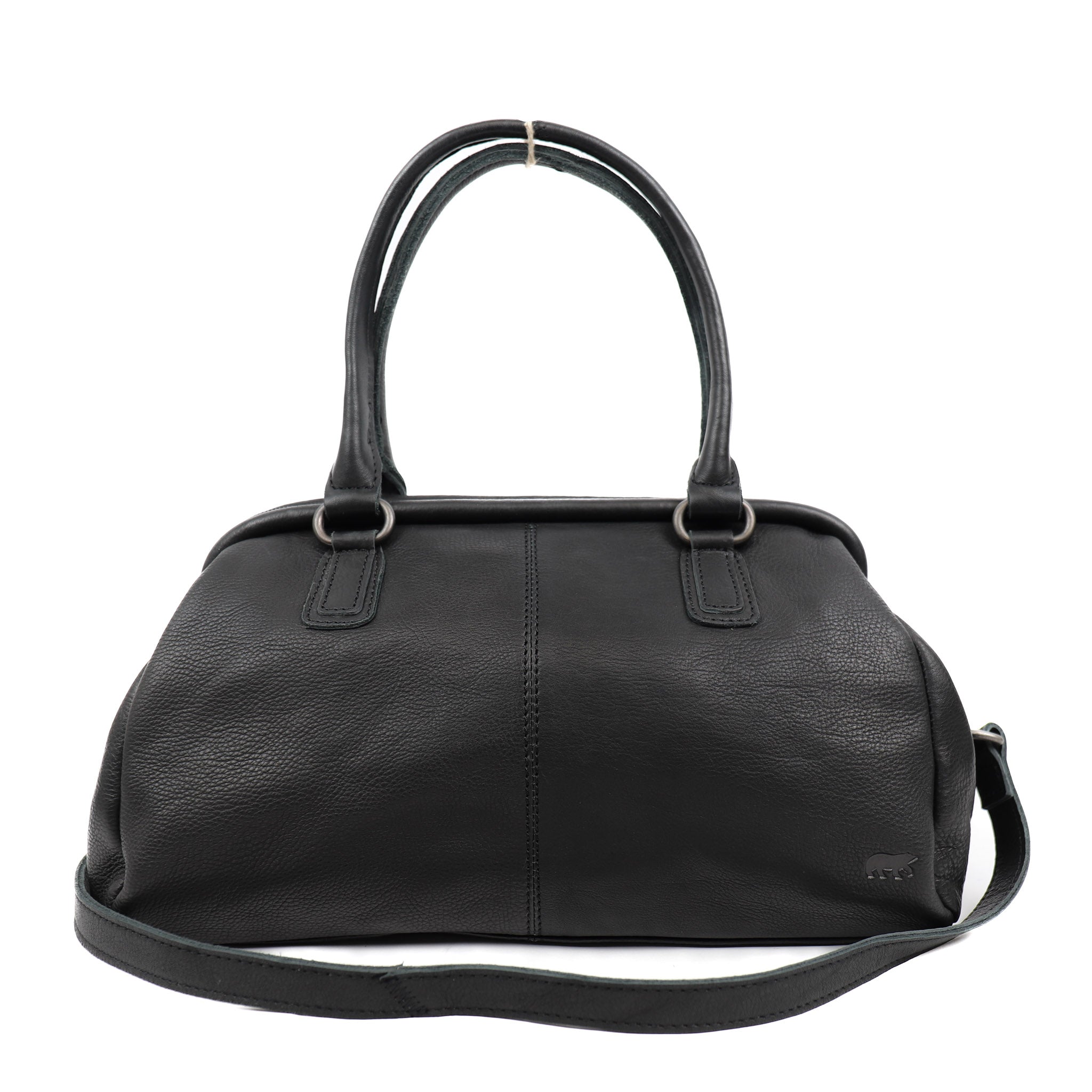 Hand-/schoudertas beugelsluiting 'Ines' L zwart BLACK