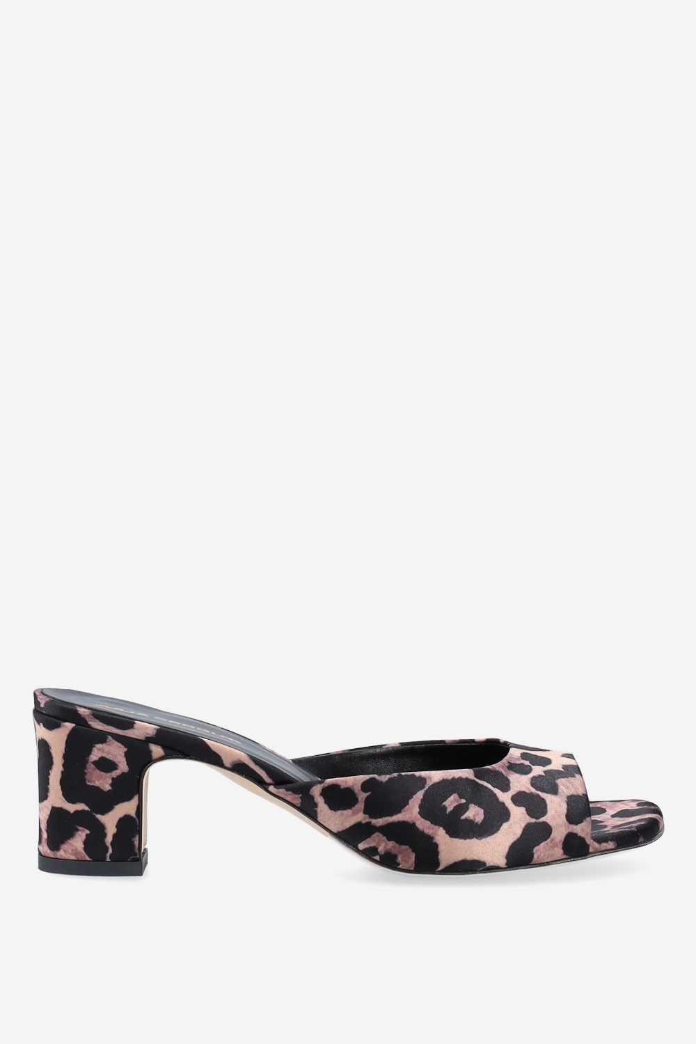 Leopard heeled satin sandals
