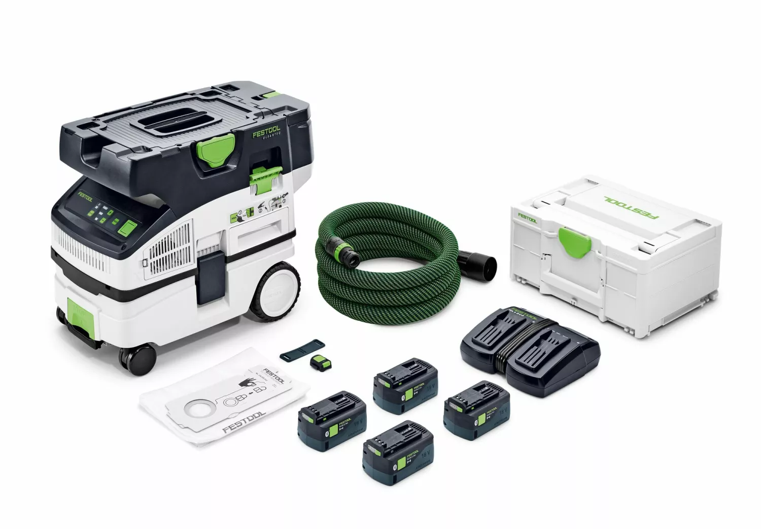 Festool CTLC MINI I-Plus 36V (2x18V) Li-Ion accu stofzuiger set (4x 5,0Ah) - 3100l/min - Stofklasse L