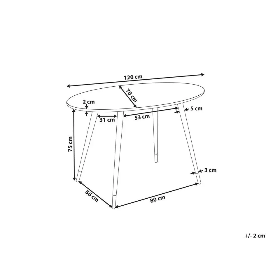 GUTIERE - Eettafel - Wit - MDF