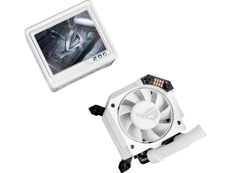 ASUS ROG ROG Ryujin III RGB Extreme, Weiss All-in-One-Flüssig-CPU-Kühler mit 3.5 Zoll LCD Bildschirm und ARGB-Lüfter